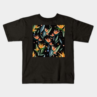 Bird of paradise pattern Kids T-Shirt